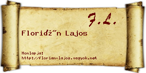 Florián Lajos névjegykártya